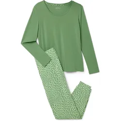 Tchibo - Pyjama - Damen - Gr. L - grün/print