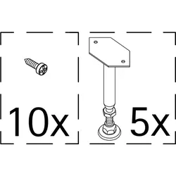 HSK Ersatzteile Set Füße für alle Acryl Duschwannen, flach, D2056-1 D2056-1