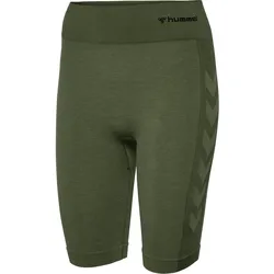 HUMMEL hmlCLEA SEAMLESS CYCLING SHORTS climbing ivy/beetle melange XS