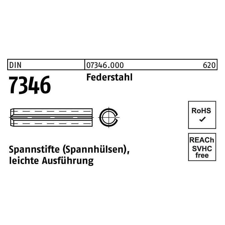 Spannstift DIN 7346/ISO 13337 4 x 12 Federstahl leichte Ausf. DIN 7346 (073460000040012)