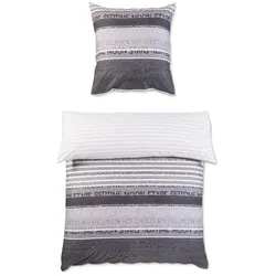 Janine Design Bettwäsche Palermo 135 x 200 cm Satin Grau Platin
