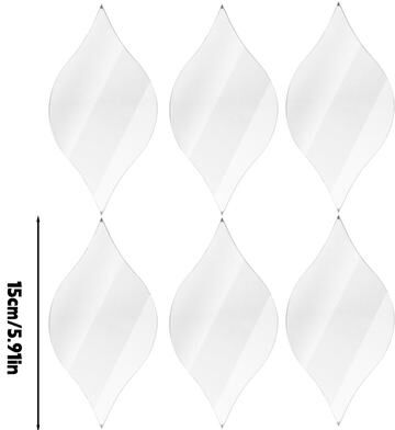 Fusion Finds Teardrop Acrylic Mirror Wall Stickers 3D Self Adhesive DIY Wall Decor For Living Room & Bedroom silver 6pcs