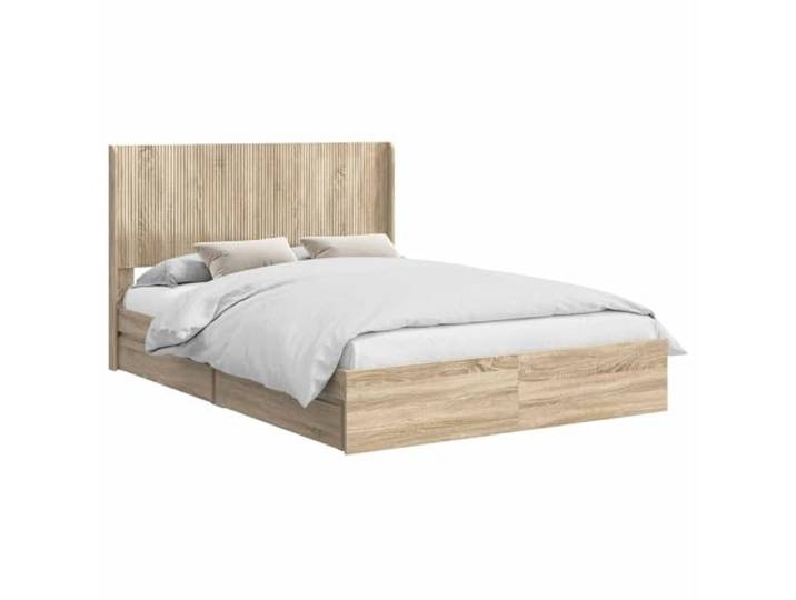 PUGYNBK Bettgestell mit Stauraum und Kopfteil, 2 Stück Hochwertiges Holz, modernes Design, Unterbettfächer, einfache Reinigung