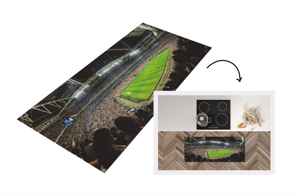 KitchenYeah Keukenloper Vinyl Stadion Publiek Breedte: 120 cm, Diepte: 50 cm