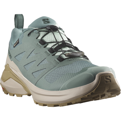 Laufschuh SALOMON "X-ADVENTURE GORE-TEX", Damen, Gr. 41, blau (north atlantic), Synthetik, Textil, Schuhe Laufschuh, wasserdicht