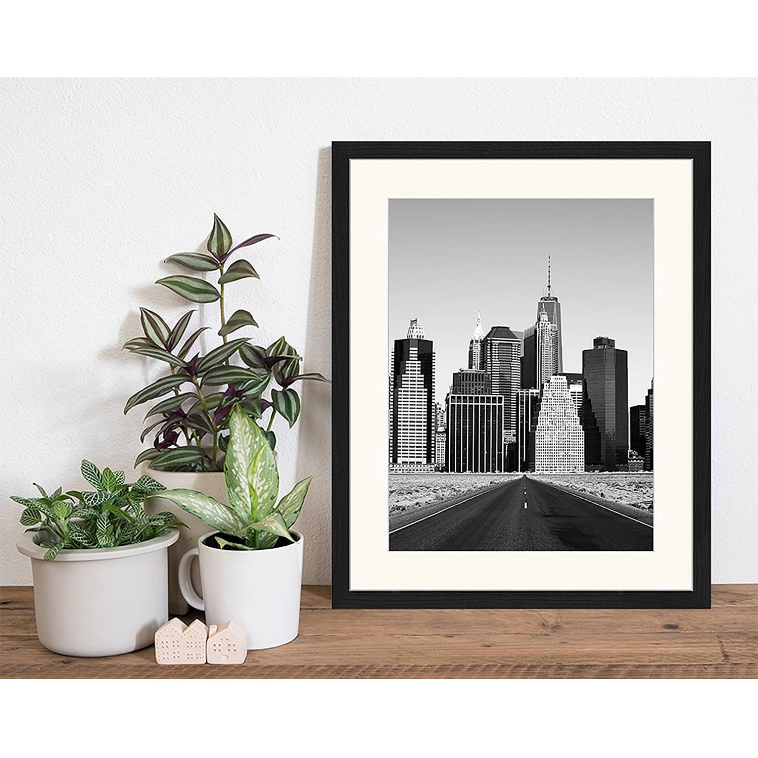 home24 Road To Success Frame, zwart, gelakt massief beukenhout en plexiglas, 43 x 53 cm