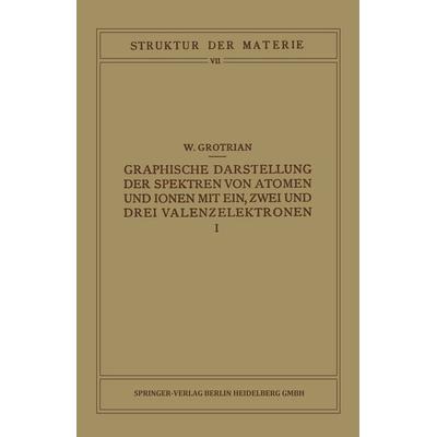 Graphische Darstellung der Spektren von Atomen und Ionen mit Ein, Zwei und Drei Valenzelektronen, Taschenbuch von W. Grotrian, Springer Berlin,