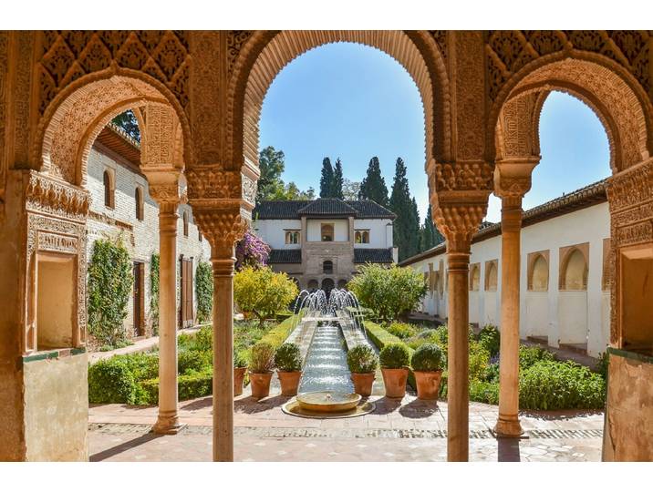 Fototapete PAPERMOON Generalife Garten , bunt, B:4m L:2,6m, Vlies, Tapeten, Fototapete