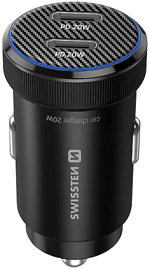 Swissten CL Adapter 2x USB-C PD 20 W schwarz