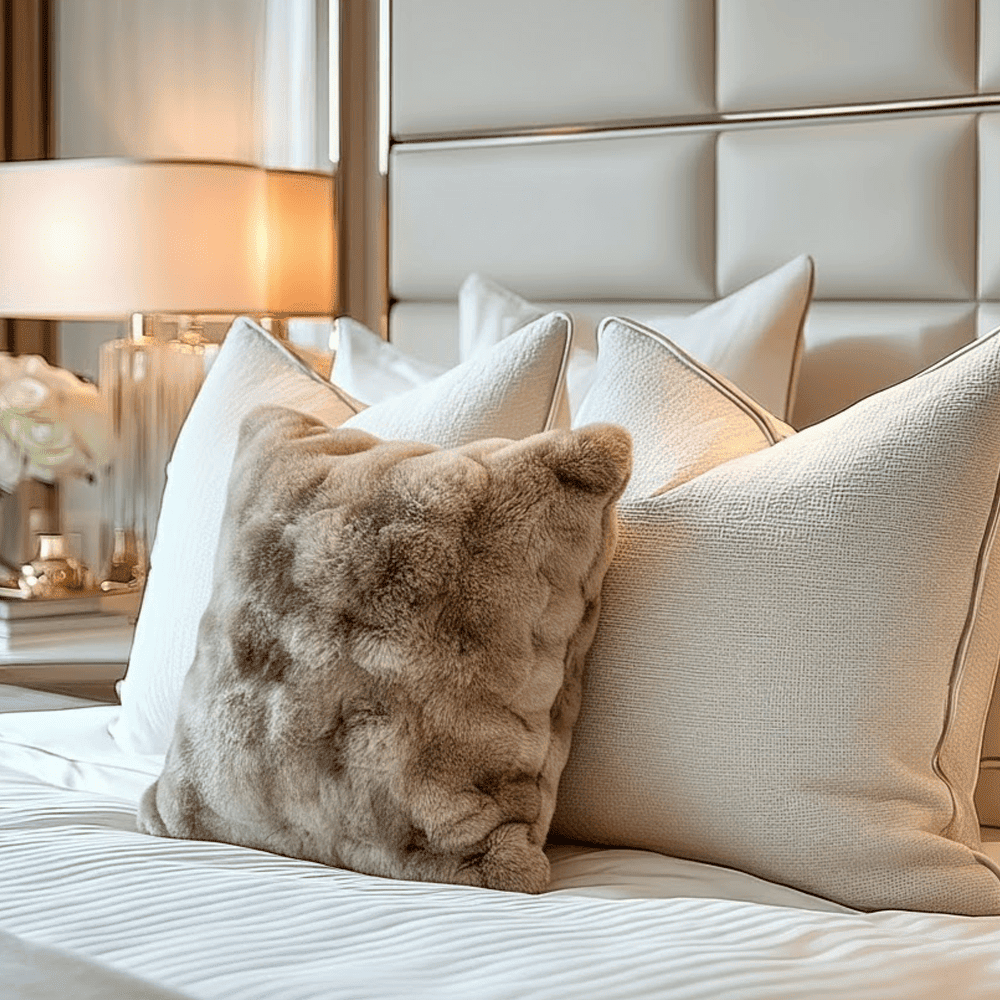 Geneva Bubble Effect Natural Two-toned Cosy Cushion - 50x50cm