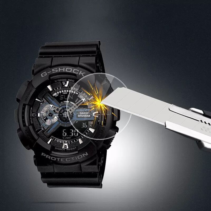 INF 2er-Pack Gehärtetes Glas Displayschutzfolie für Casio GA100 Uhr, UV-Schutz