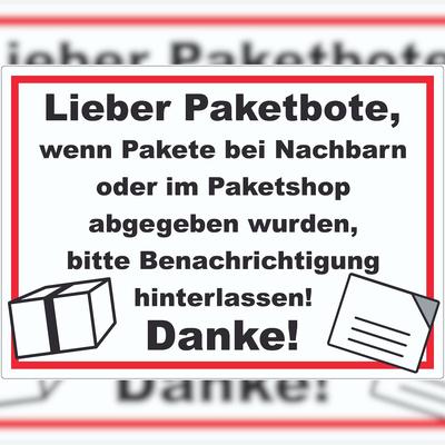 HB-Druck Wenn Pakete abgegeben Aufkleber A6 (105x148mm)