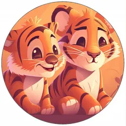 Essbares Papier mit Tiger-Motiven, 19,5 cm