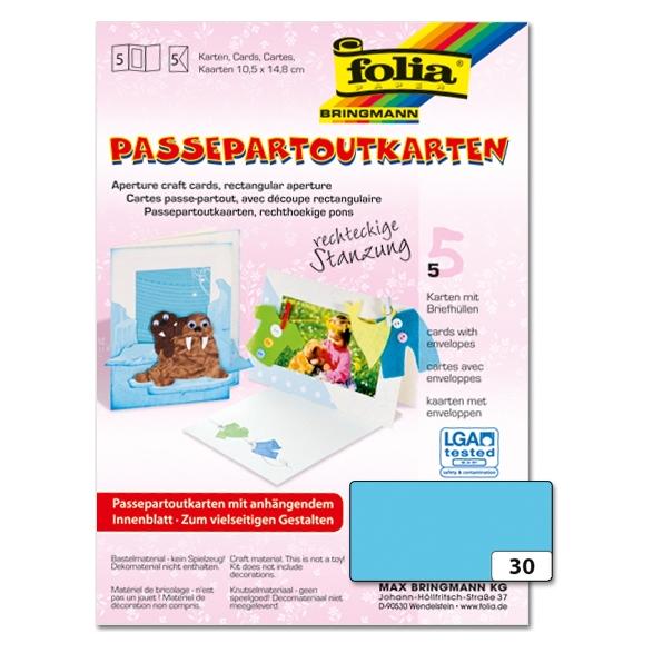 Folia Passepartouts 220g/m², rechteckige Stanzung (5 Stk.) (130530)