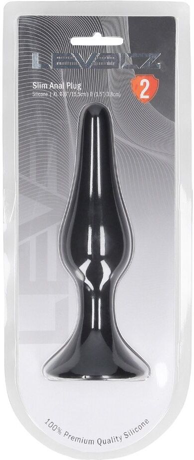 Levelz Plug anal en silicone slim - XL - Noir