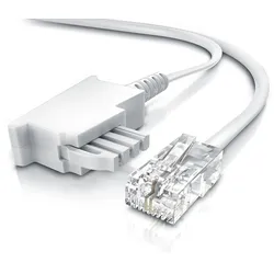 CSL - Internet Kabel Routerkabel - TAE-F Stecker auf RJ45 Stecker - 3m - Internetkabel - Router an die Telefondose, TAE - weiß