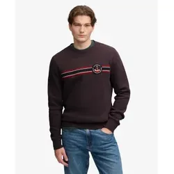 Superdry für Herren. M2014569A Braunes Outdoor-Sweatshirt mit Streifen-Logo (M), Lässig, Baumwolle