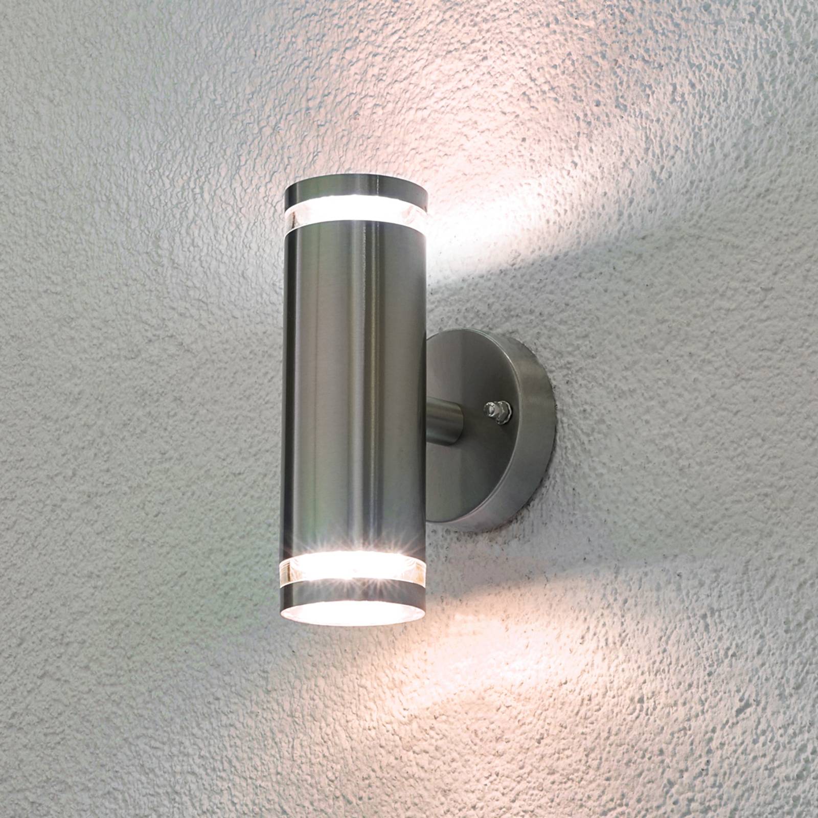 LED Outdoor Wall Light Tiberius Lindby, Alu / grey / zinc, Stainless steel, Modern, Outdoor Wall Light