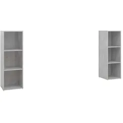 Helloshop26 - 2er-Set moderne TV-Möbel 107 x 35 x 37 cm mit praktischem Stauraum, gemütliche Atmosphäre aus beton-grauem Holz