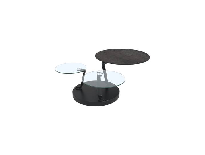 Ausziehbarer, flexibler Design Keramik Couchtisch „Boussole“ Keramik Rostbraun Akante Design