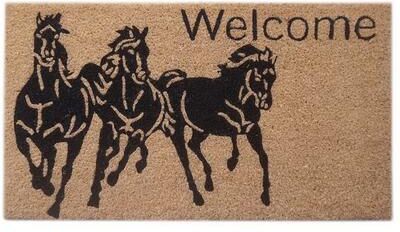 IH Casa Decor Coir Door Mat Welcome - Horses