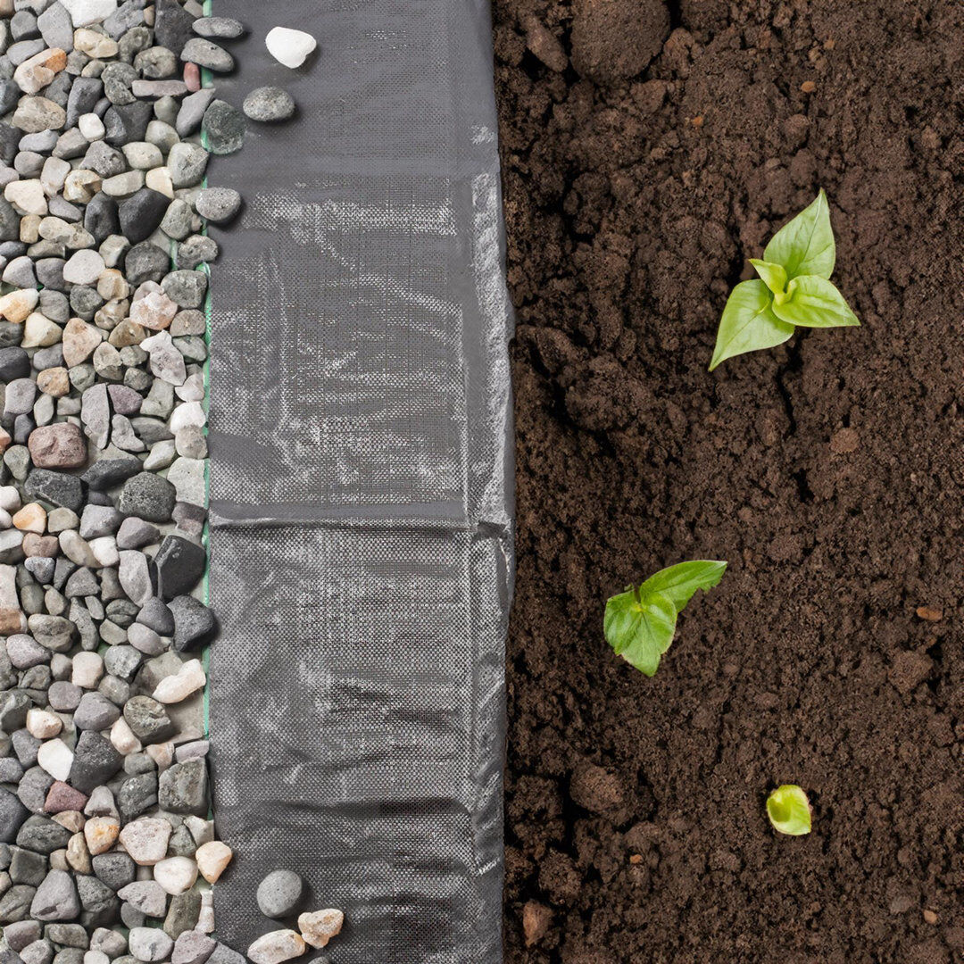 Harbour Housewares 110gsm Weed Control Membrane (2 Rolls) Matte Black;Silver 15cm H x 400cm W x 2500cm D