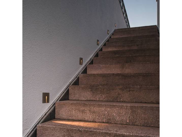 SLV Concreto LED-Wandeinbauleuchte IP65, schmal, alu / grau / zink, Beton, Modern, Einbauleuchte