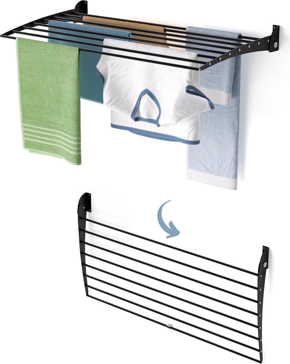 Foxydry Fold wanddroogrek zwart, 100 cm breedte