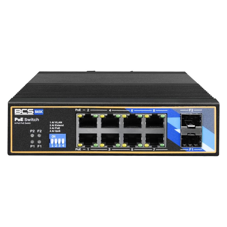 BCS BCS-B-ISP08G-2SFP Industrieller PoE-Switch 8 Ports DIN-Schiene 1Gbps (8 Ports) (BCS-B-ISP08G-2SFP)