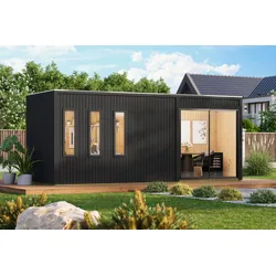 Karibu Design Gartenhaus Home Office Studio 3 Blackline - 73 mm
