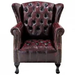 Sessel Cardiff aus echtem Rindsleder New Red