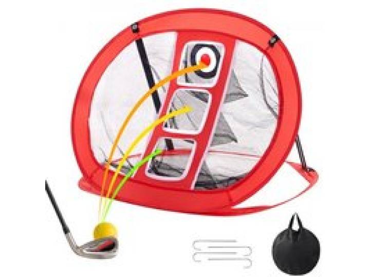 VEVOR Filet d'Entraînement au Golf Pop Up, Filet de Chipping Portable, Intérieur et Extérieur, Filet d'Aide à la Frappe de Golf avec Cible et Sac de Transport, pour Amateurs de Golf, Jardin, Rouge