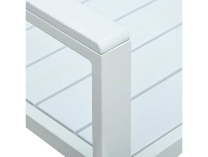 Banc de jardin KIMISS - PEHD Blanc Aspect de bois - 120 cm