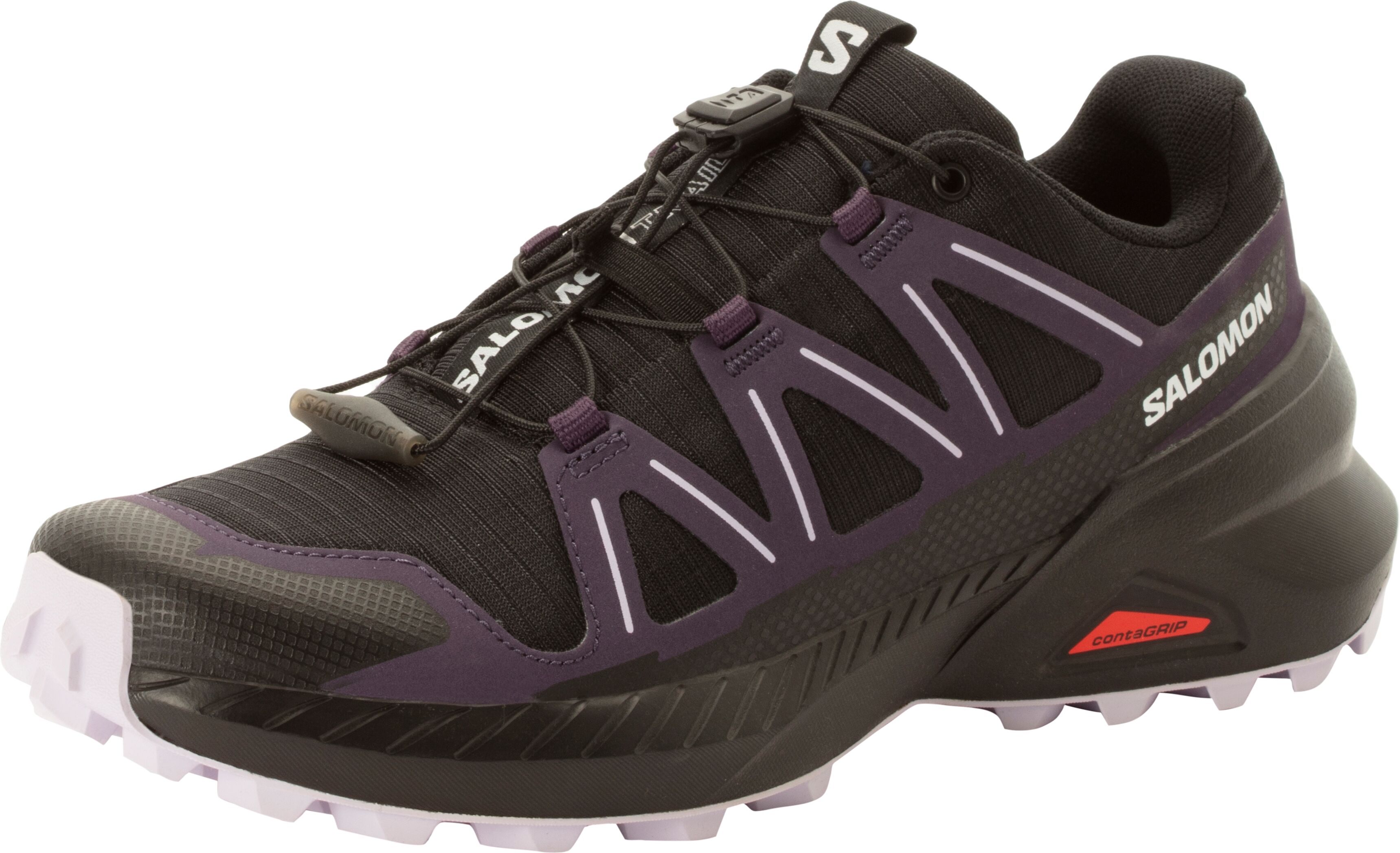 Laufschuh SALOMON "SPEEDCROSS PEAK", Damen, Gr. 39, schwarz, Synthetik, Textil, Schuhe Laufschuh, für mehr Grip schwarz 39