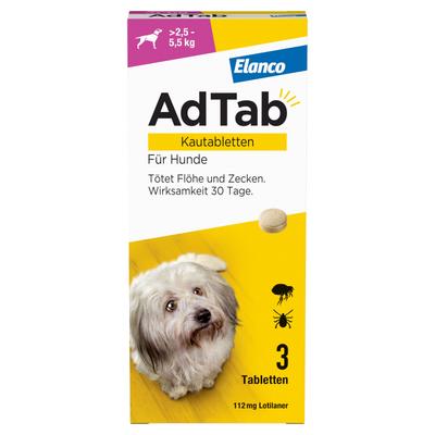 Adtab 112 mg Kautabletten für Hunde >2,5—5,5 kg 3 St