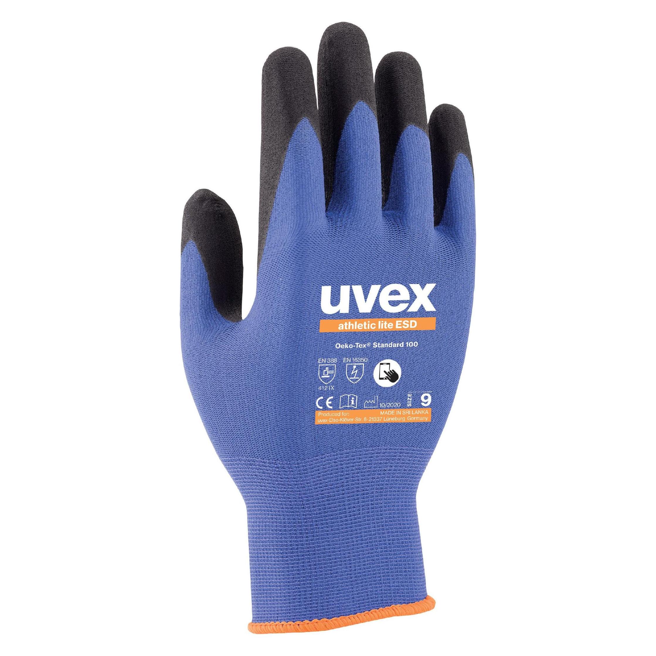 Uvex 60035. Handbekleidungstyp: Fabrik-Handschuhe, Produkthauptfarbe: Anthrazit, Blau, Zielgruppe: Erwac (11) (6003511)