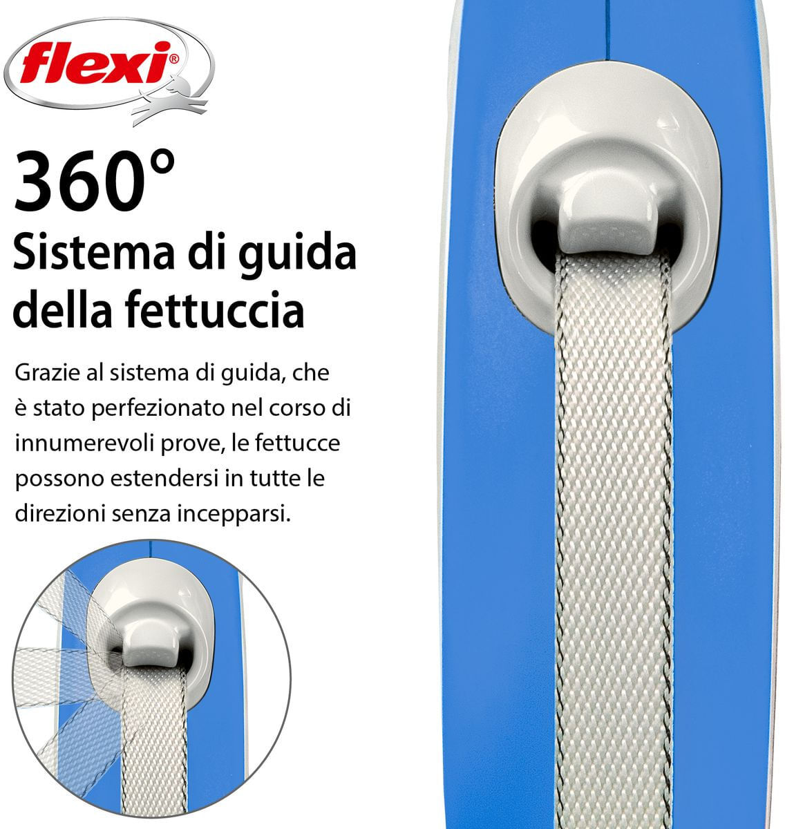 FLEXI Guinzaglio New Comfort Tape Blu S - 5 METRI