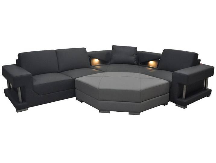 Xlmoebel Wohnlandschaft Textile Eckcouch mit USB-Anschluss und hochwertiger Polsterung, Eckcouch, Hergestellt in Europa