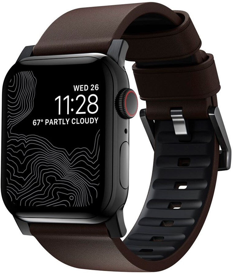 Nomad Apple Watch (42/44/SE/45/46/49mm) Active Band Pro Rem - Classic Brown / Black Hardware