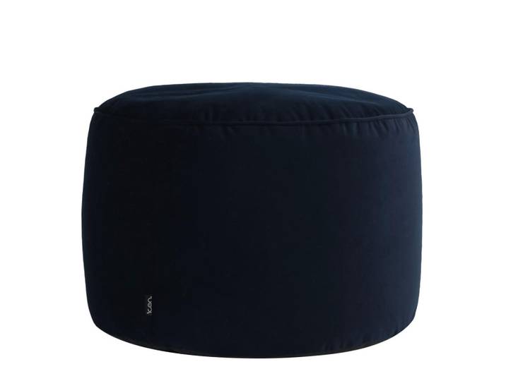 icon Sitzpouf Rund Milano, Dunkelblau, Zylindrisch, 55x35x35 cm, Wohnzimmer, Sessel, Hocker & Hockerbänke, Poufs