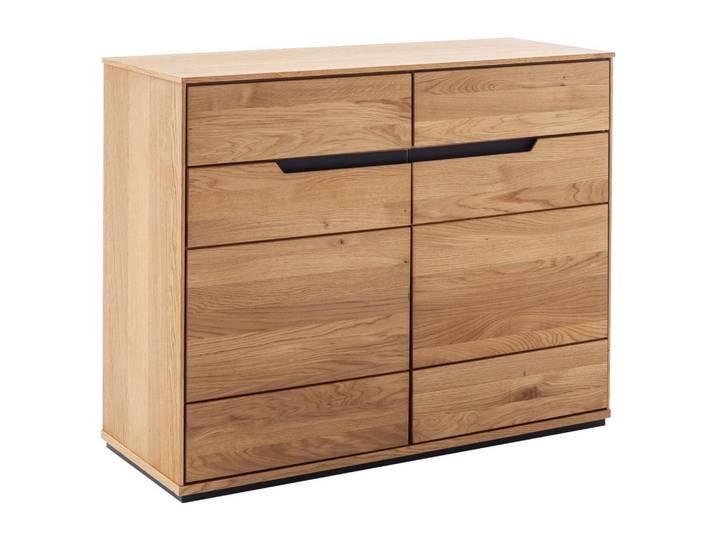 Linea Natura Sideboard, Wildeiche, Holz, Holzwerkstoff, Wildeiche,Wildeiche,Wildeiche,Wildeiche, furniert, massiv,massiv,massiv,furniert, 2 Fächer, 2 Schublade(n) Schubladen, 103x82x41 cm, Typenauswahl, Kleinmöbel, Kommoden, Sideboards