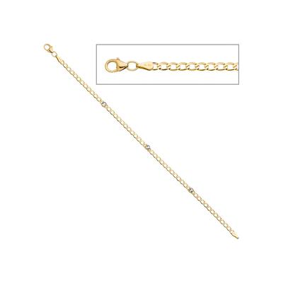 Goldarmband JOBO "Armband mit Blautopas", gold (gelbgold 333), Armbänder, Damen, 19cm, Gelbgold 333, Goldarmband, 333 Gold 19 cm