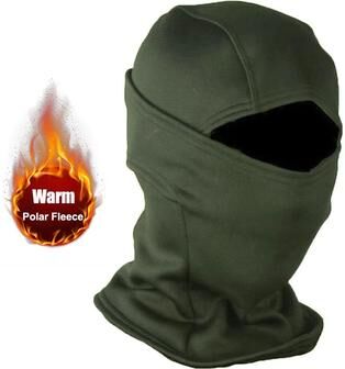 Inspired Finds CamoShield Thermal Fleece Balaclava Full Face Winter Mask For Cycling, Ski, Motorcycle, Outdoor military Green