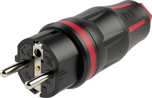 PCE 05721-sr Schutzkontaktstecker 250V Schwarz/Rot IP54