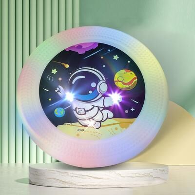 Smart Shopping Spot Outdoor LED Flying Saucer Toy Interactive Parent Child & Pet Training UFO Toy For Kids And Dogs, Fashionable Silicone a