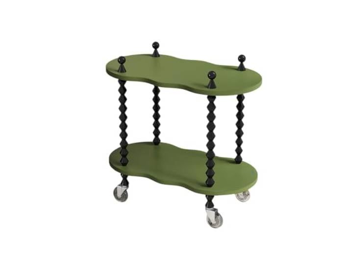 JRSIUNH Wolkenförmiger Aufbewahrungs-Beistelltisch, Rollbarer Beistelltisch 2-Stufiger Aufbewahrungs-Beistelltisch, Mit Rollen, Passend for Wohnzimmer, Schlafzimmer(80x36x43cm/31.5x14.2x16.9in)