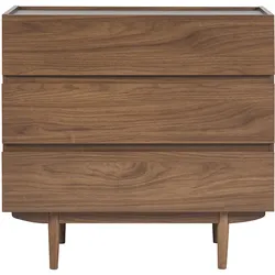 Kommode mit 3 Schubladen aus dunklem Holz B80 cm SANAA