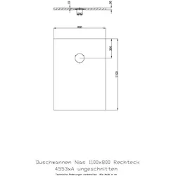 Hoesch Duschwanne Nias 1100x800x30 strukturierte Oberfläche 4553xA.730