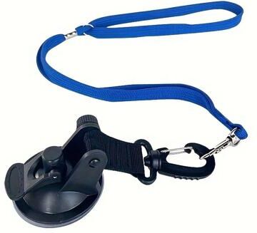 Inspired Finds Hands Free Pet Grooming Suction Cup Harness & Bathing Leash Set blue