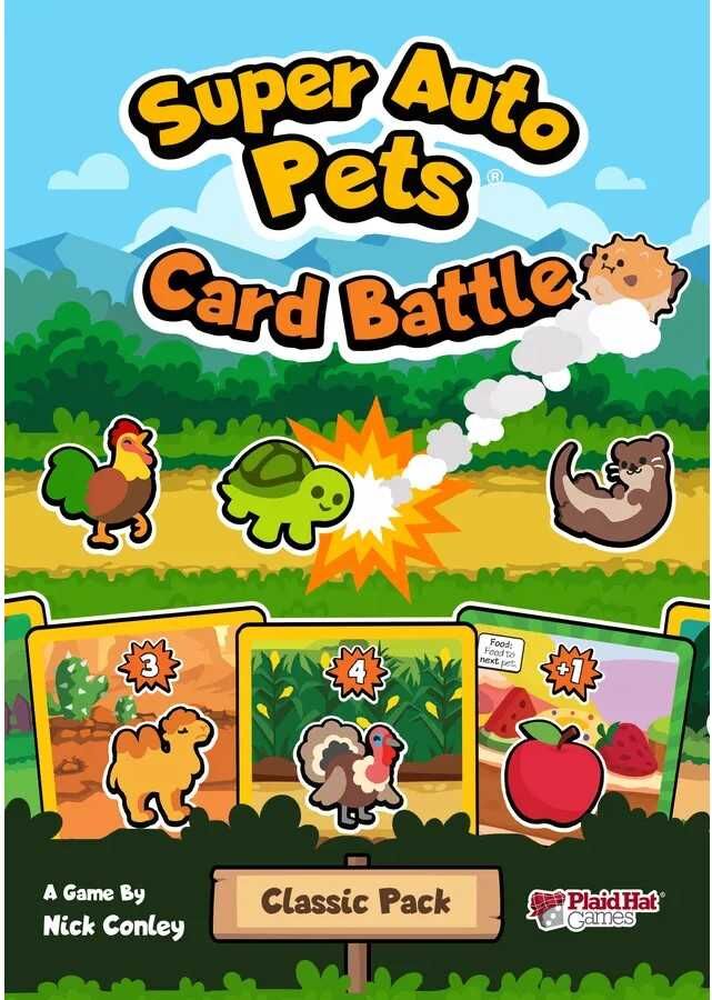 Super Auto Pets Card Battle: The Classic Pack by Plaid Hat Games, Card Game for 2 Players, Ages 10+